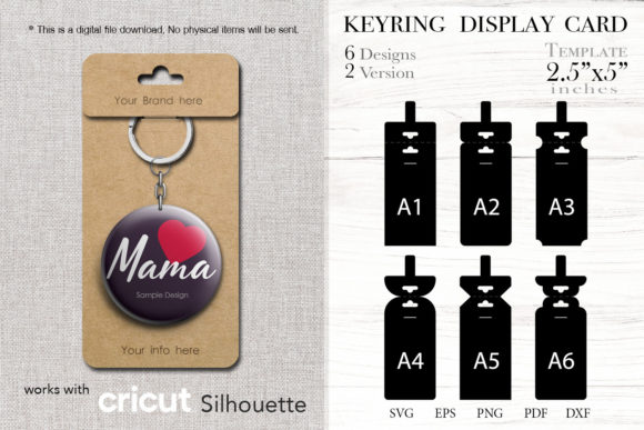 12 Keyring Display Card Svg 2.5 x5 Graphics and Print Templates Review