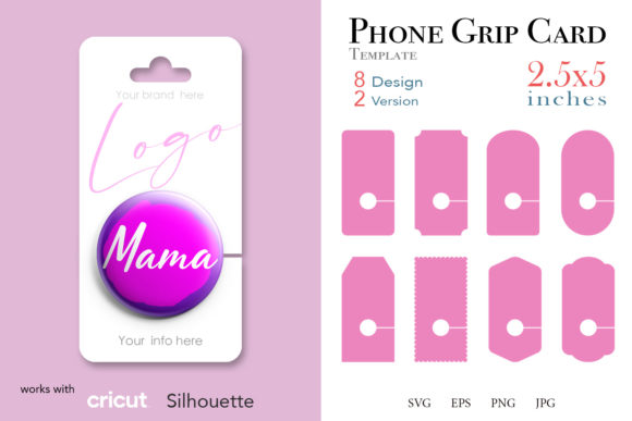 16 Phone Grip Display Card 2.5 x5 Graphics and Print Templates Review