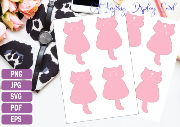 2 Cat Keyring Display Card Template: Graphics and Print Templates Review