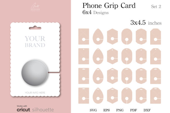 24 Phone Grip Display Card Template SVG: Graphics and Print Templates Review