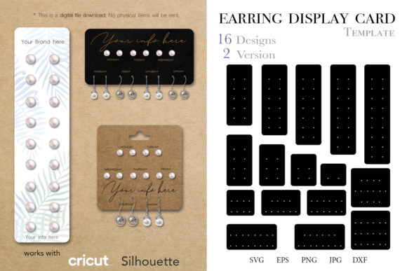 32 Earring Display Card Graphics and Print Templates Review