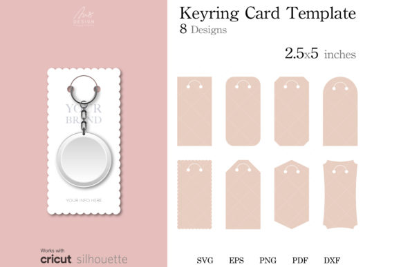 8 Keyring Display Card Templates SVG: Premium Graphics for Print Templates