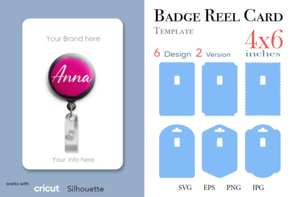 Badge Reel Display Card Template: Graphics and Print Templates Review