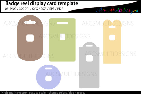 Badge Reel Display Card Templates for Graphics and Crafts