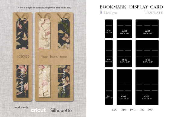 Bookmark Display Card SVG,Resin Bookmark Graphics and Print Templates
