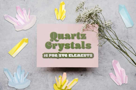 Crystal Stone Quartz Aesthetic Bundle: Graphics & Illustrations Review