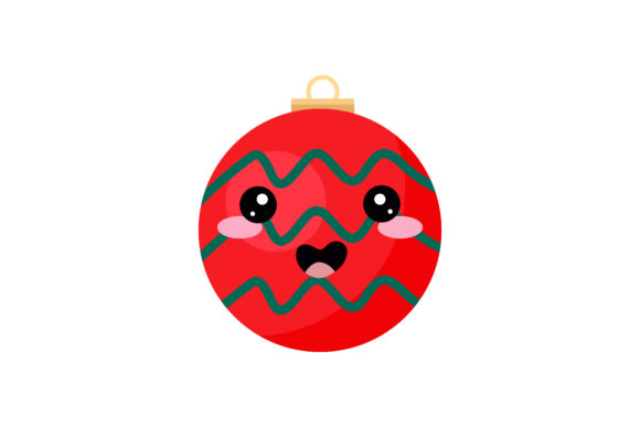 Cute Red Green Christmas Light Kawaii Graphics & Illustrations Review