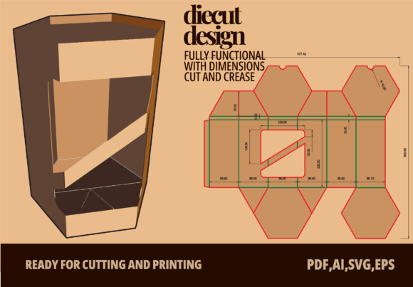 Die Cut Box Display Template Graphics and Crafts