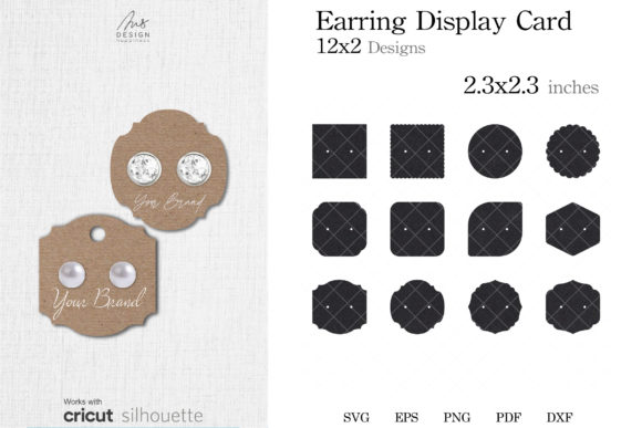 Earring Display Card Template: Graphics for Print Templates