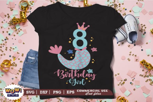 Eighth Birthday Girl Svg, 8th Birthday Graphics & Illustrations Review