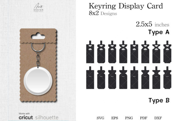 Keyring Display Card Holder Graphics for Print Templates