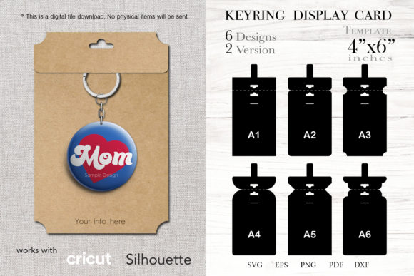 Keyring Display Card Svg 4 x6 Template Graphics and Print Templates Review