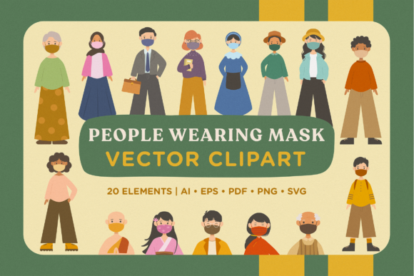 People Wearing Mask Vector Pack: Graphics & Illustrations Review