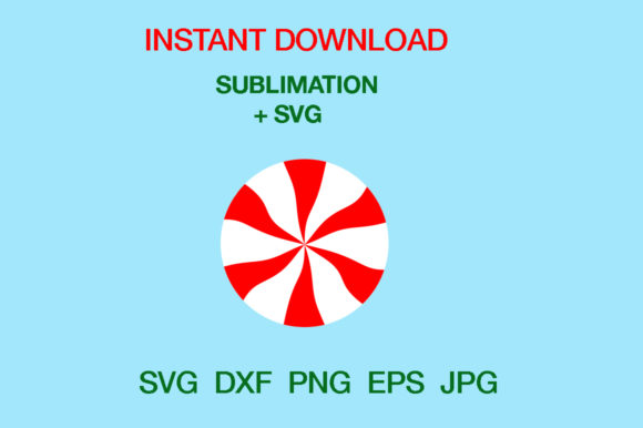 Peppermint Swirl Christmas Candy SVG for Graphics and Crafts