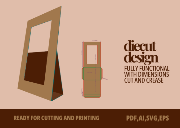 Photo Frame Display Die Cut Die Line Graphics for Crafts