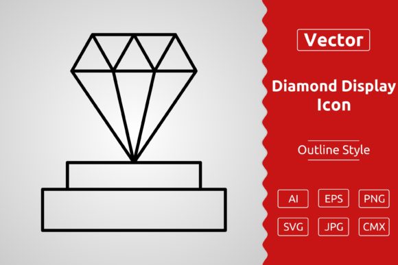 Vector Diamond Display Outline Icon Graphics Review