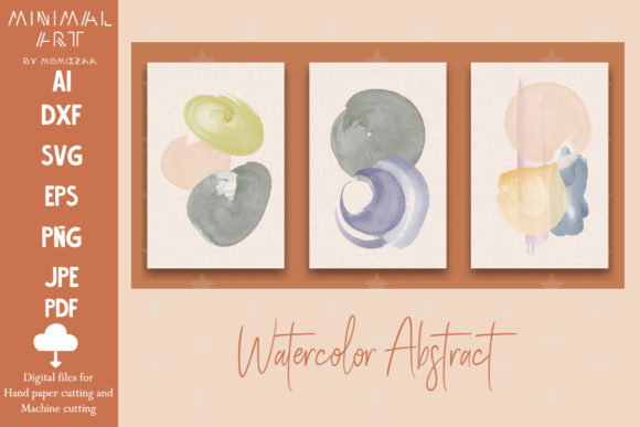 Wall Art Watercolor Abstract Boho: Graphics for Modern Illustrations